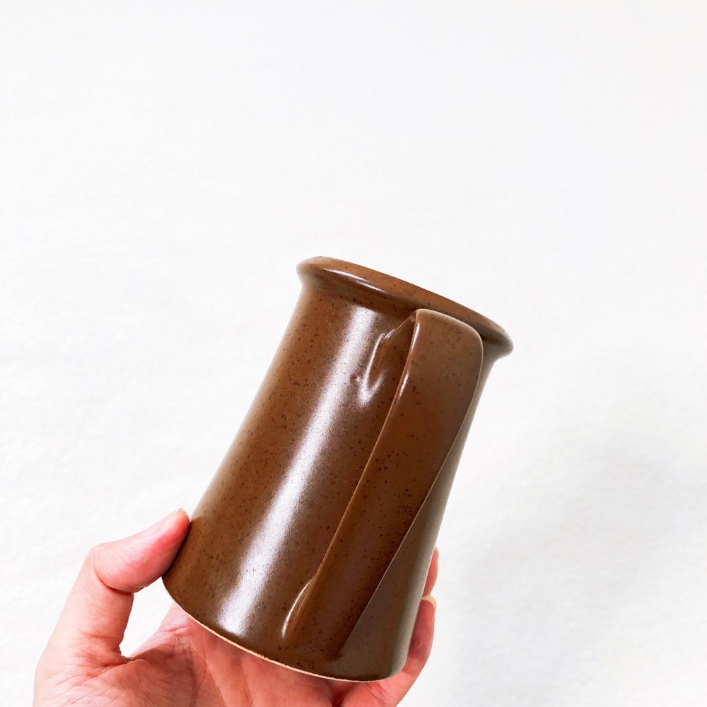 4/$22 Vintage Brown Speckle Mocha Stoneware Creamer Oven Table Dishwasher Safe - Picture 4 of 8